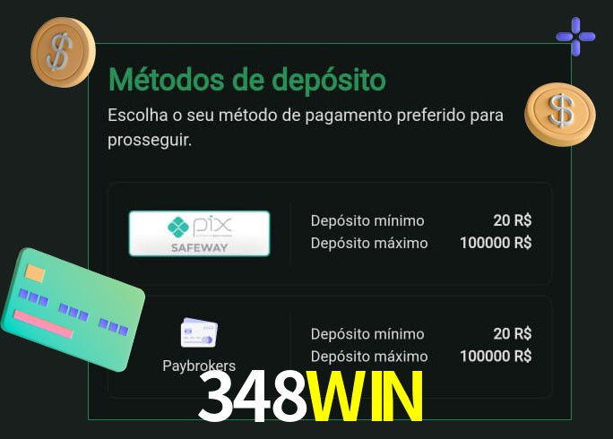 O cassino 348WIN oferece uma grande variedade de métodos de pagamento